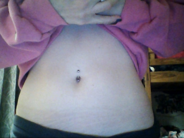 Spur of the moment belly button piercing